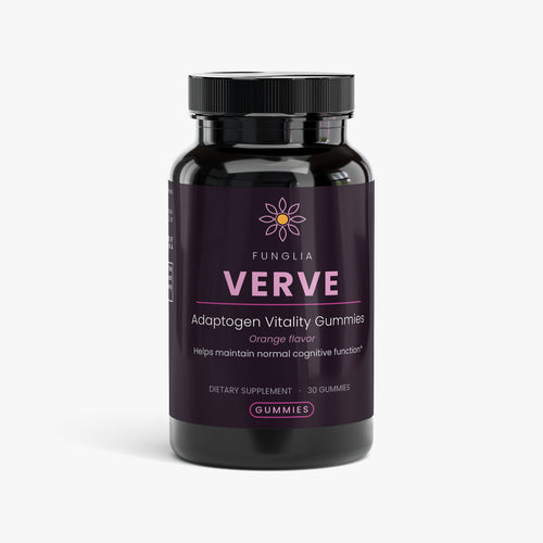 Funglia VERVE Adaptogen Vitality Gummies bottle, front view